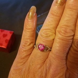 no brand Jewelry - 925 silver pink topaz with diamonds no brand Jewelry - 925 silver pink topaz with diamonds